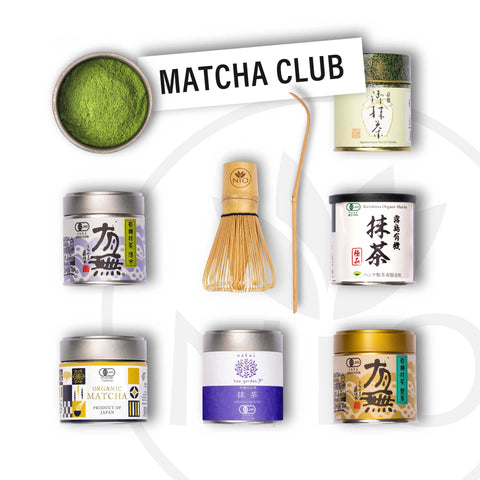 Club de matcha mensuel avec Fouet à matcha et Chashaku offerts.