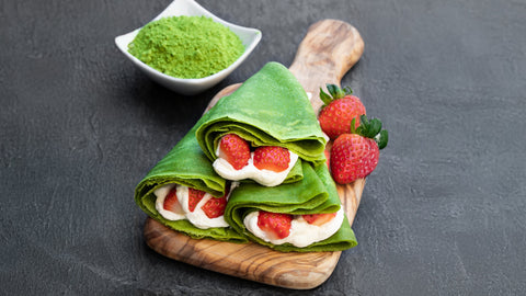 matcha crêpe recept