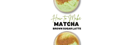 bruine suiker matcha latte