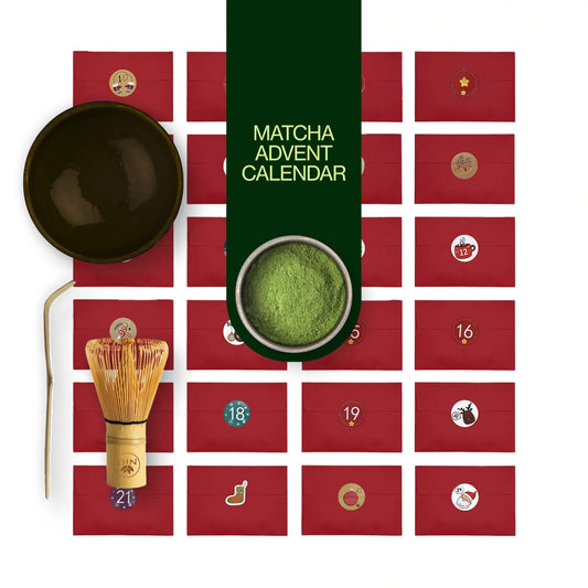 Matcha Adventskalender 2025 met klopper, Chawan en Chashaku